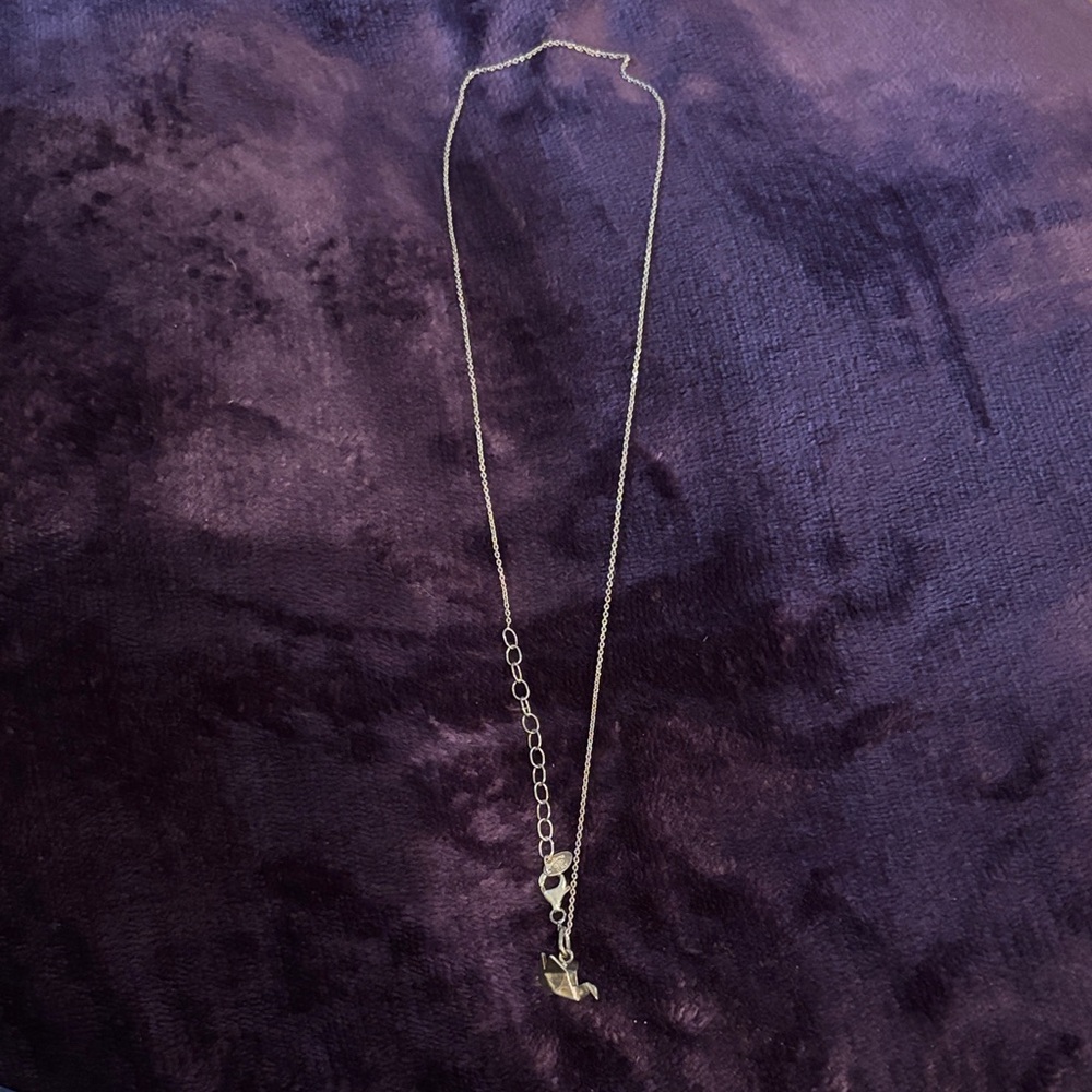 Origami Bird Pendant Necklace (handmade) - Picture 2 of 2